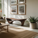 Modern Sculptural Bench for Entryway or Living Room
