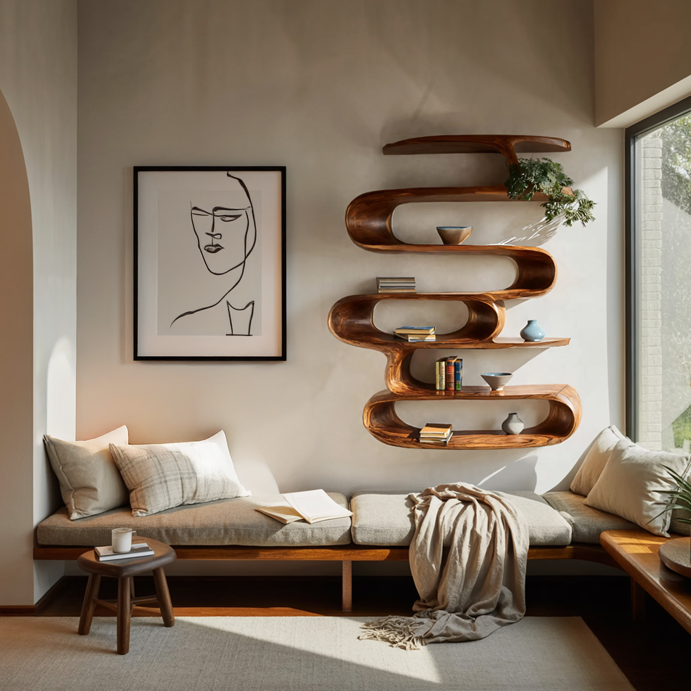 Elegant Wall - Mounted Bookshelf for Modern Home Decor - detail view 3