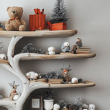 Montessori - Inspired Tree Bookshelf - Handmade Wooden Wall Shelf for Kids Room
