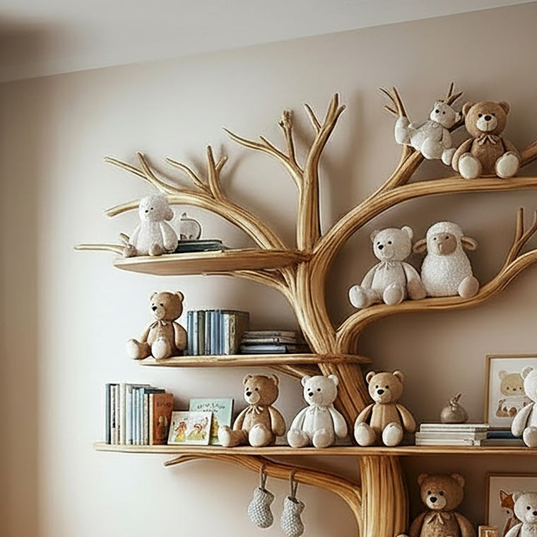 Handmade Natural Wood Tree Kids Bookshelf - alternate view