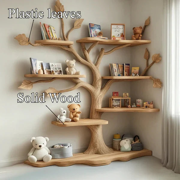 Handmade Natural Wood Tree Kids Bookshelf - SINLTB147 - detail view 4