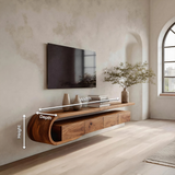 Modern Sculptural Wall Mounted Tv Console for Living Room