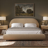 Solana Bed - Curved Boucle Modern
