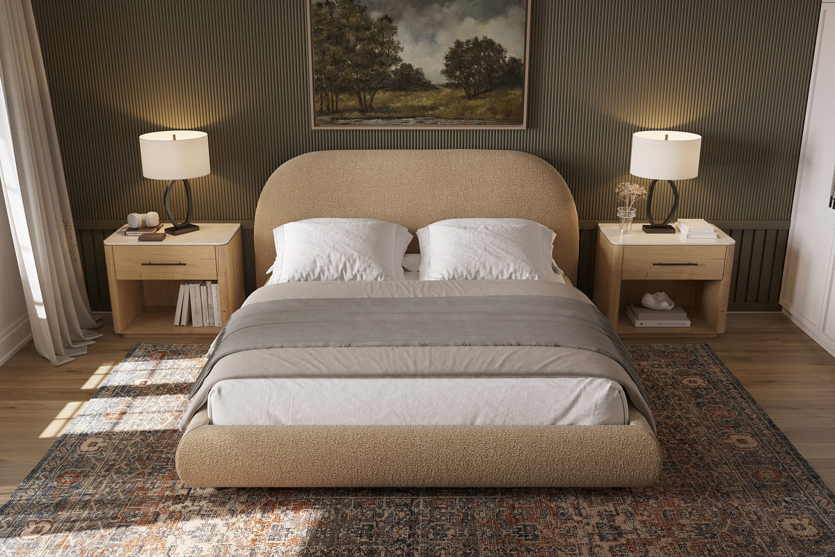 Solana Bed - Curved Boucle Modern - detail view 41
