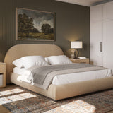 Solana Bed - Curved Boucle Modern