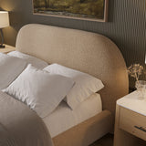 Solana Bed - Curved Boucle Modern