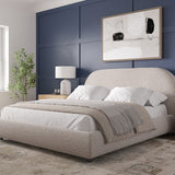 Solana Bed - Curved Boucle Modern