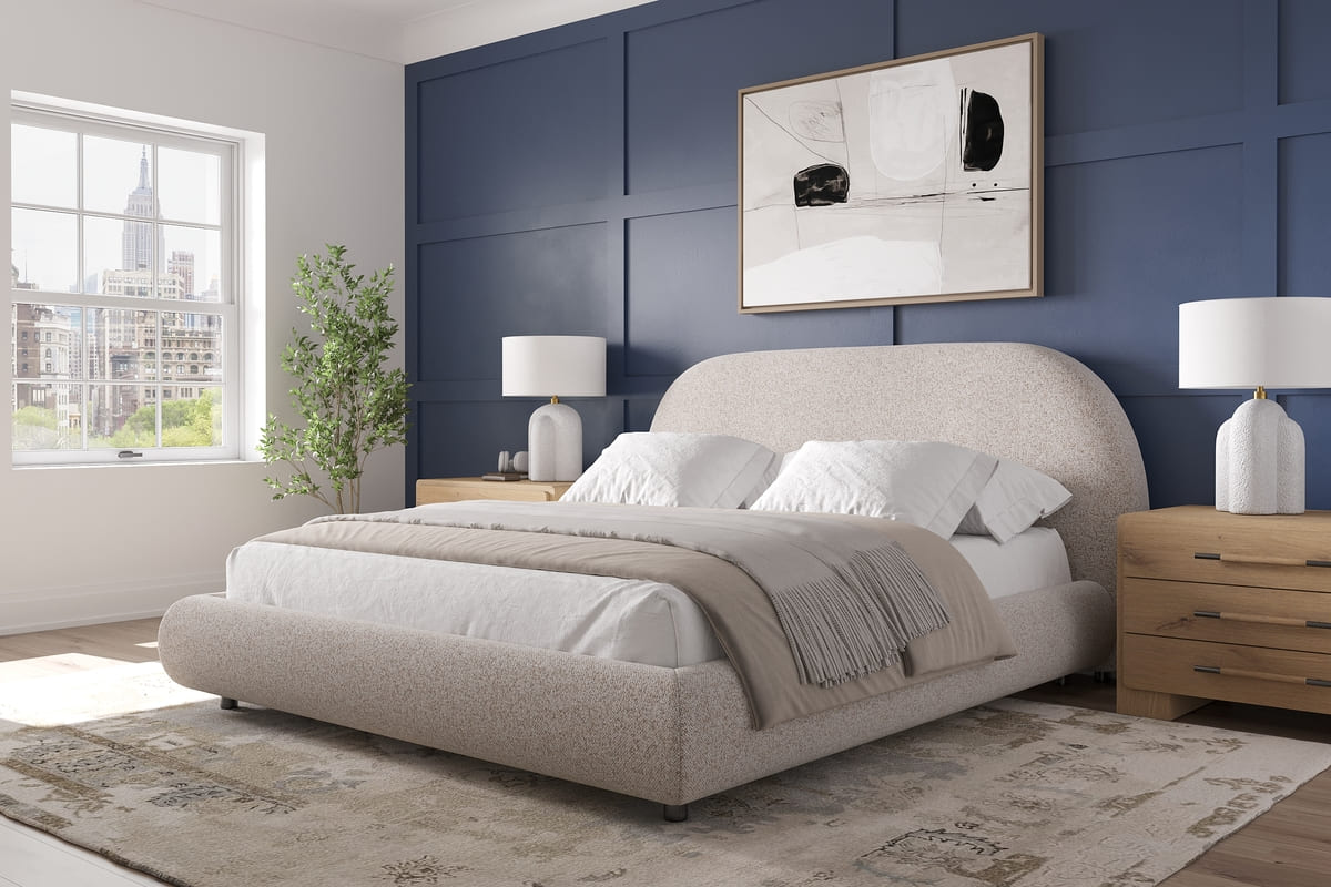 Solana Bed - Curved Boucle Modern - detail view 16