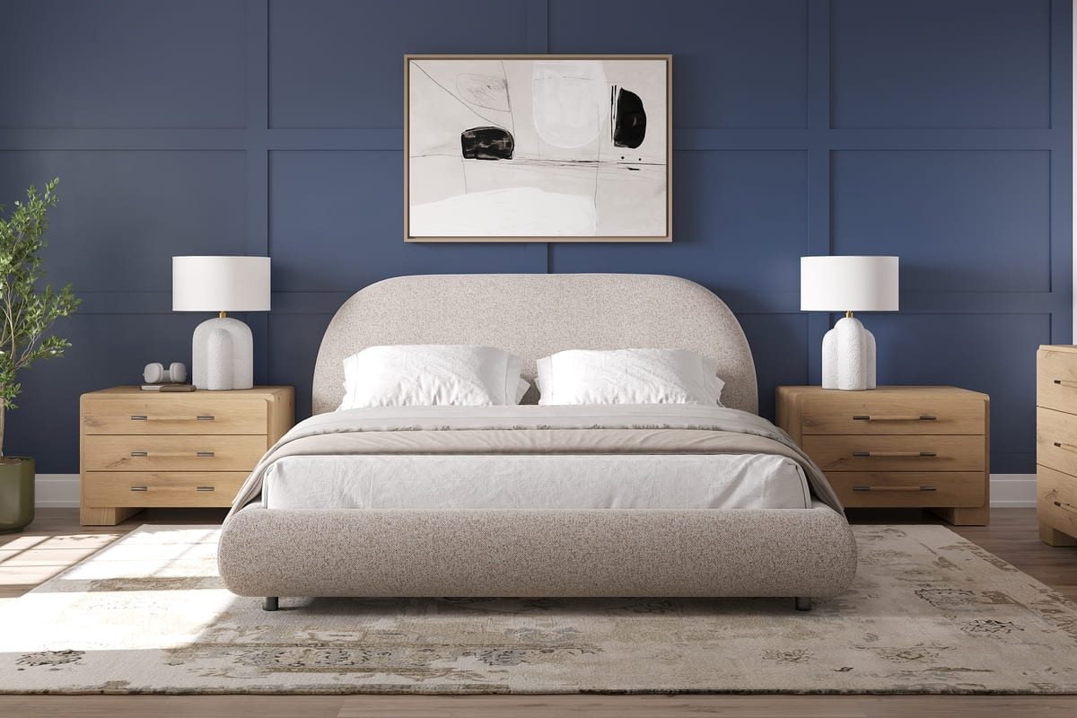 Solana Bed - Curved Boucle Modern - detail view 17