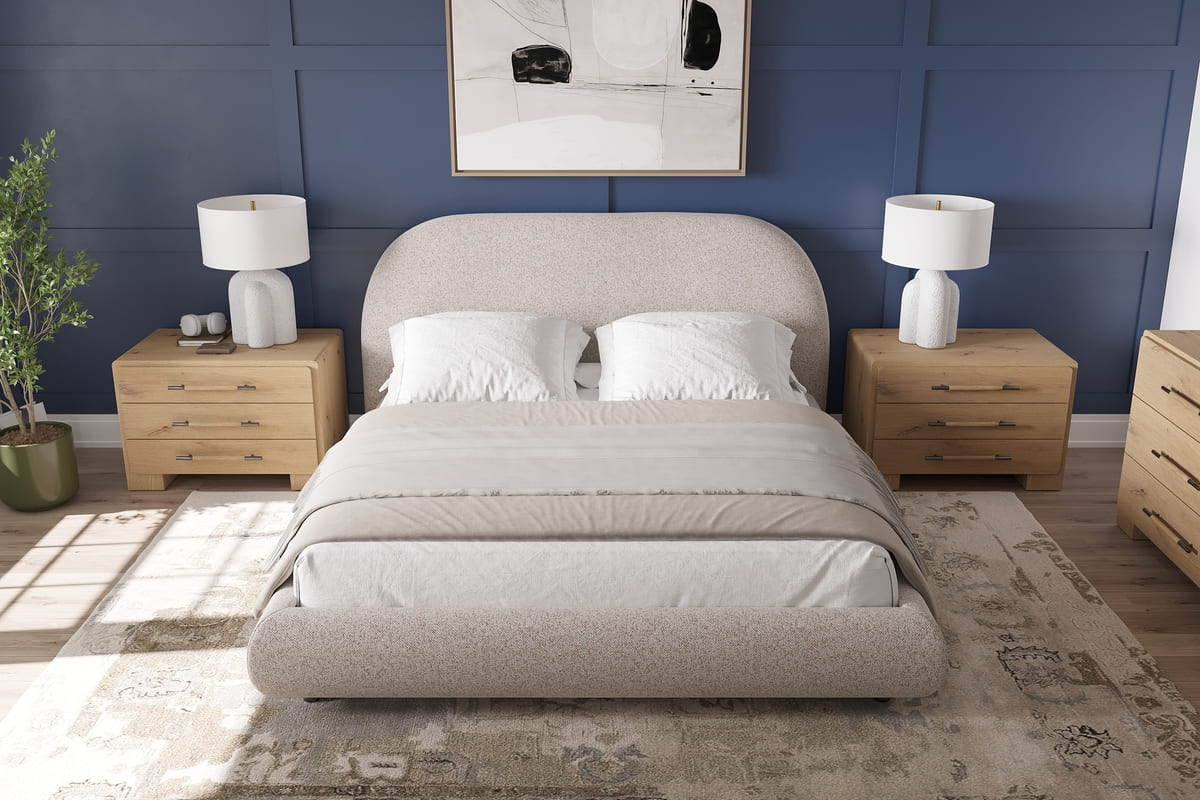 Solana Bed - Curved Boucle Modern - detail view 18