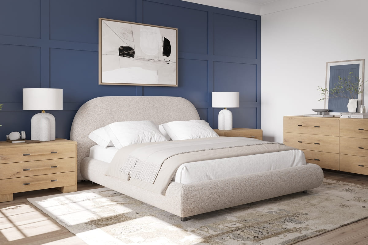 Solana Bed - Curved Boucle Modern - detail view 19