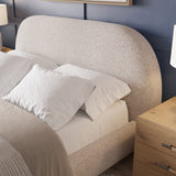 Solana Bed - Curved Boucle Modern