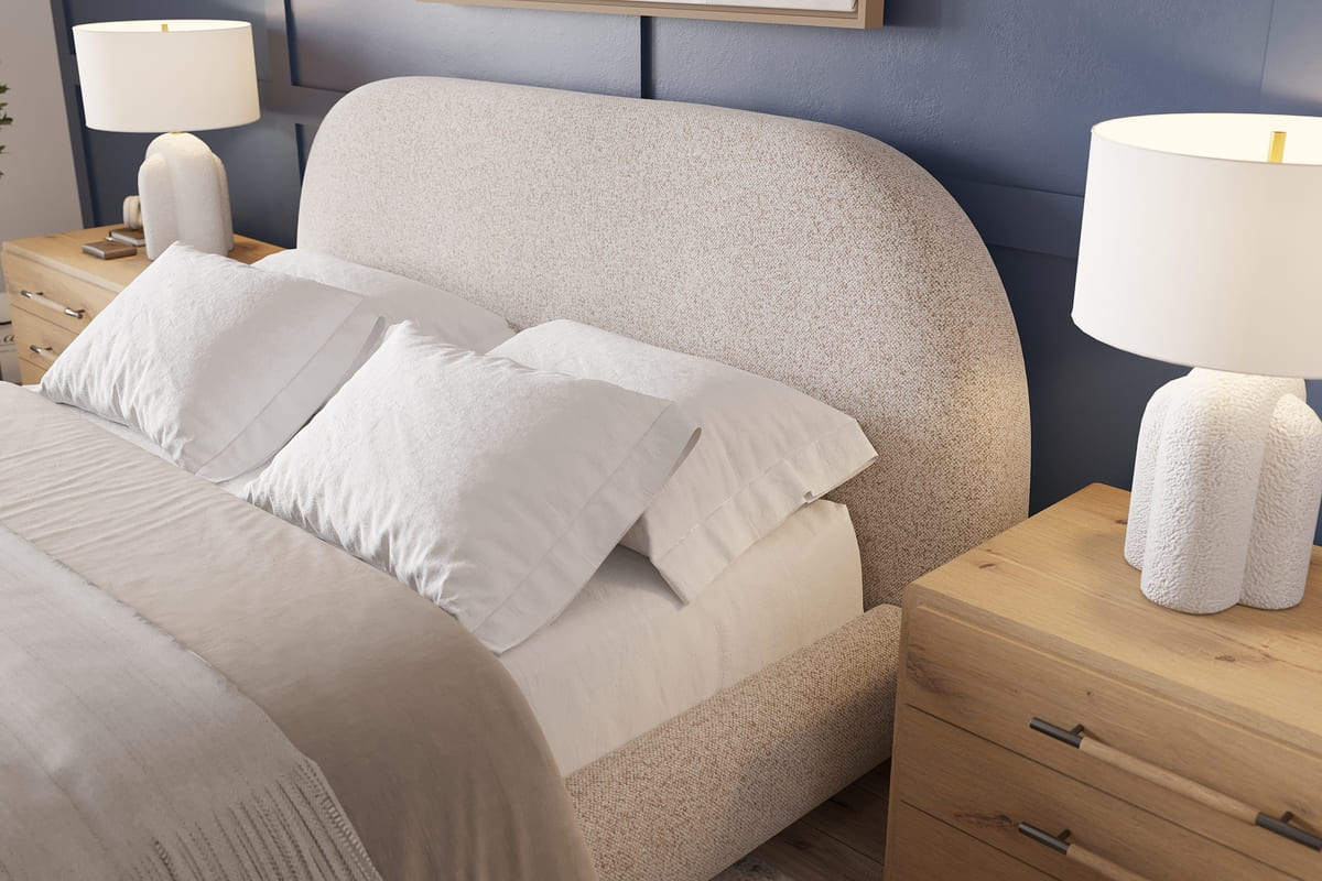 Solana Bed - Curved Boucle Modern - detail view 20