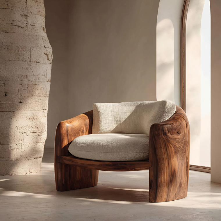 Modern Organic Lounge Chair Sculptural Form for Living Room