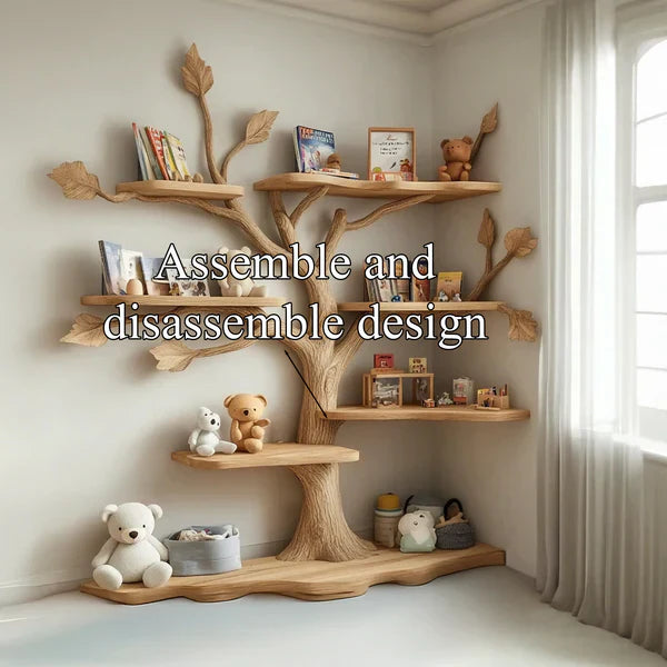 Handmade Natural Wood Tree Kids Bookshelf - SINLTB147 - detail view 5