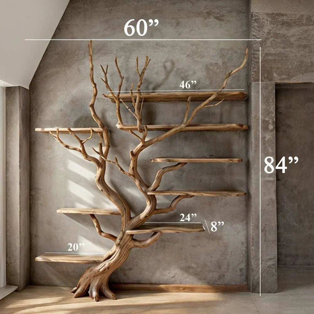 Tree Bookshelf Driftwood Branch Floating Bookshelf Sinltb071 - detail view 3