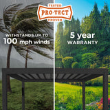 14X12 Trenton Modern Steel Pergola with Sail Shade Soft Canopy