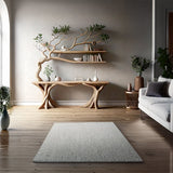 Handmade Rustic Console Table with Tree Branch Bookshelf - Live Edge Farmhouse Entryway Table - Natural Wood