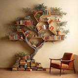 Solid Driftwood Wall Bookshelf Tree Branch Bookshelf Rustic Wooden Decor