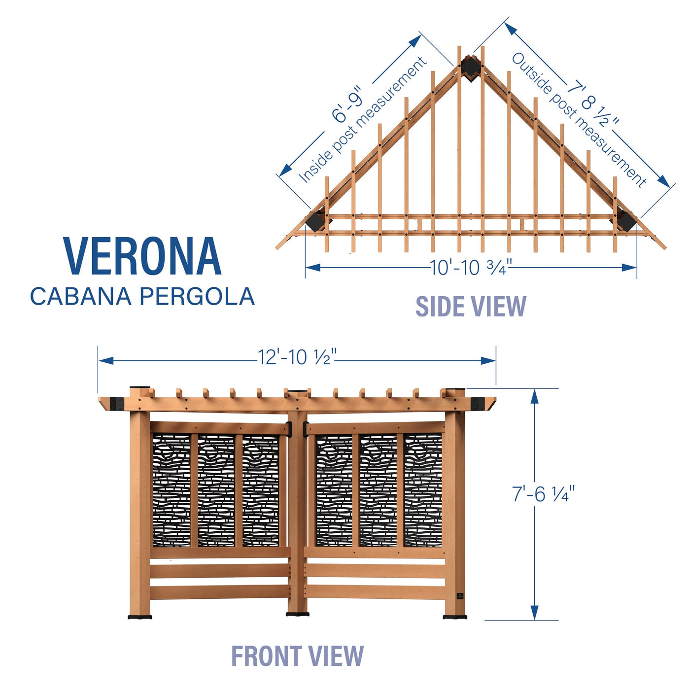 Verona Corner Pergola - Bamboo Panels - detail view 3