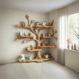 Handmade Natural Wood Tree Kids Bookshelf - SINLTB147