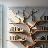 Rustic Tree Bookshelf - Handmade Wooden Branch Wall Shelf